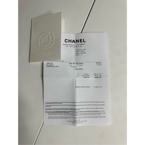 Purchase receipt Bag Chanel Rabat Price in Switzerland Francs - Picture 1 of 7